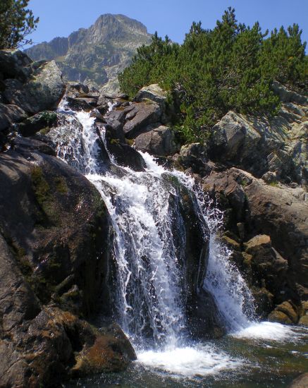 Popinolashki Waterfall in Pirin Mountains in Bulgaria