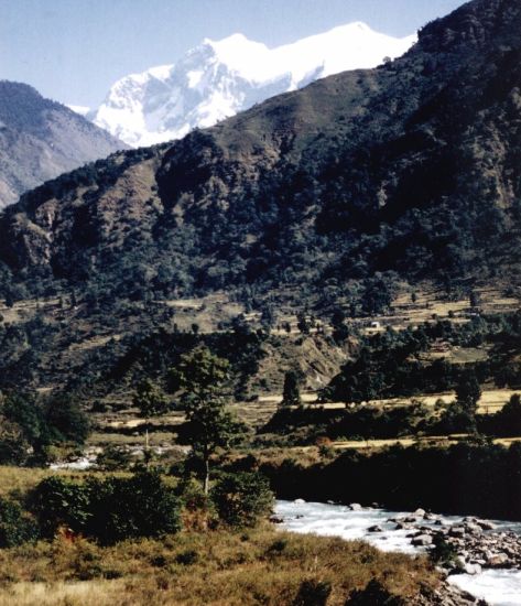 Manaslu Himal from Marsayangdi Valley