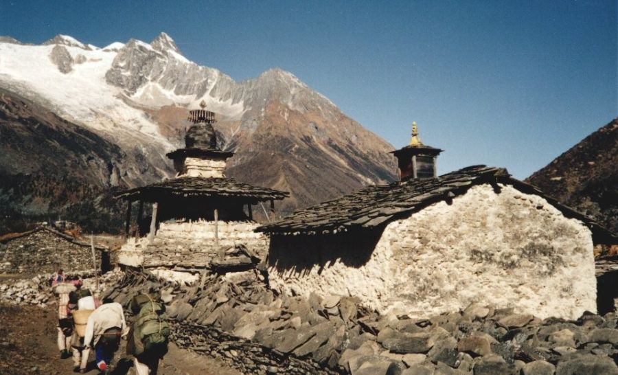 Gompa ( Buddhist Monastery ) in Samagaon Village at head of the Buri Gandaki Valley