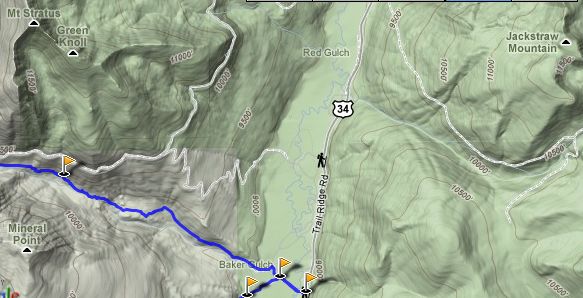 Map of Baker Gulch