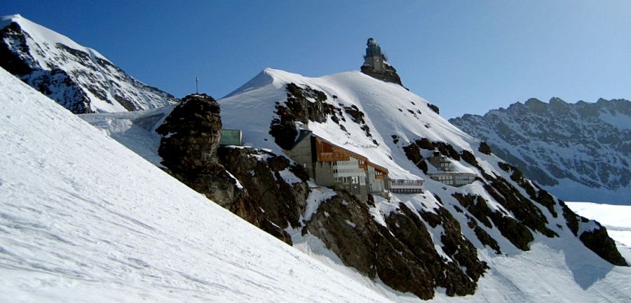 Station at Jungfraujoch beneath the Sphinx