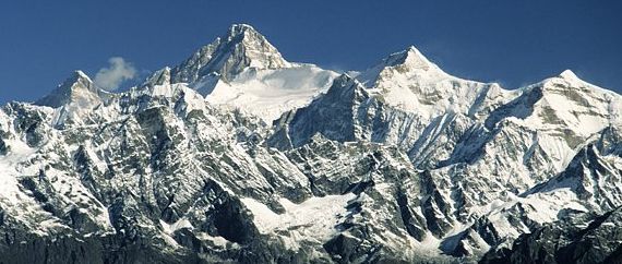 Mukut Parbat, Kamet and Mana in the Garwal Himalaya of India