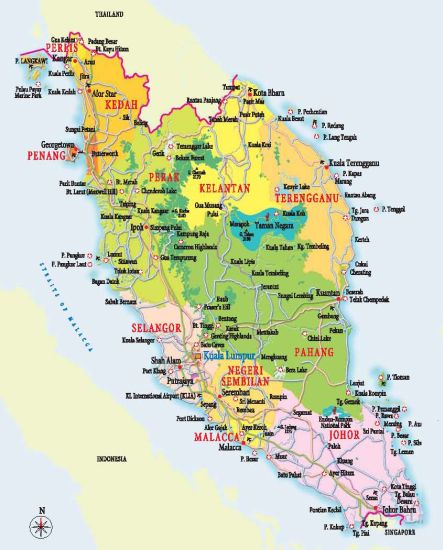 Map of Peninsular ( Western ) Malaysia