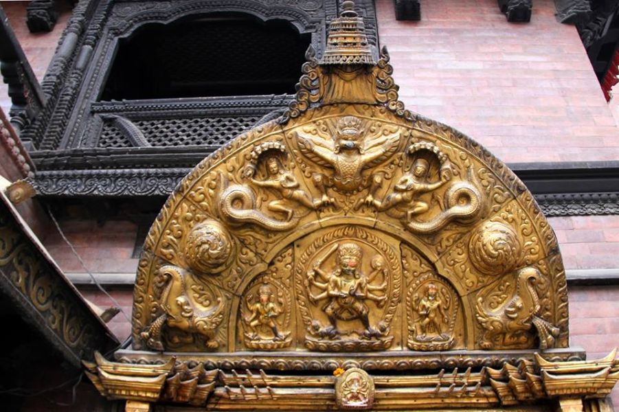 Akash Bhairab Temple at Indra Chowk in Kathmandu