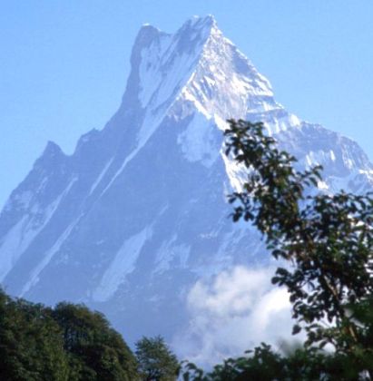 A Photo Gallery of Macchapucchre - the Fishtail Mountain - in the Annapurna Sanctuary region of the Nepal Himalaya to the Annapurna Sanctuary including an ascent of Rakshi Peak