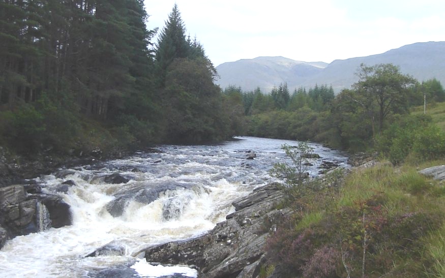 Falls on River Orchy in Glen Orchy off Glencoe