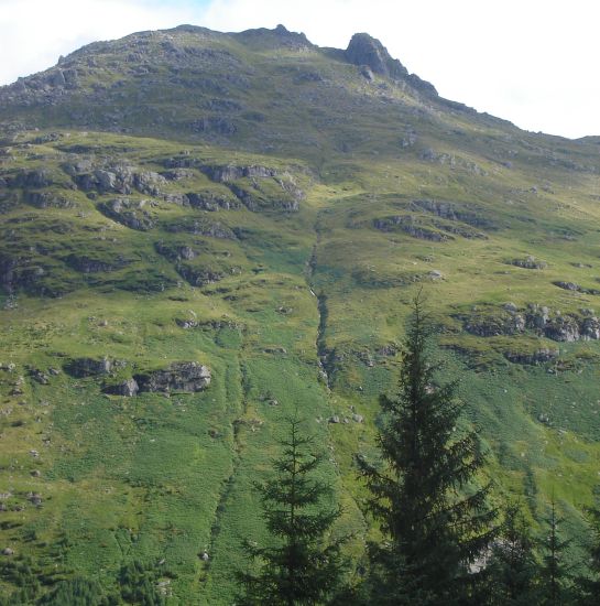 Ben Arthur ( The Cobbler ) on ascent of The Brack