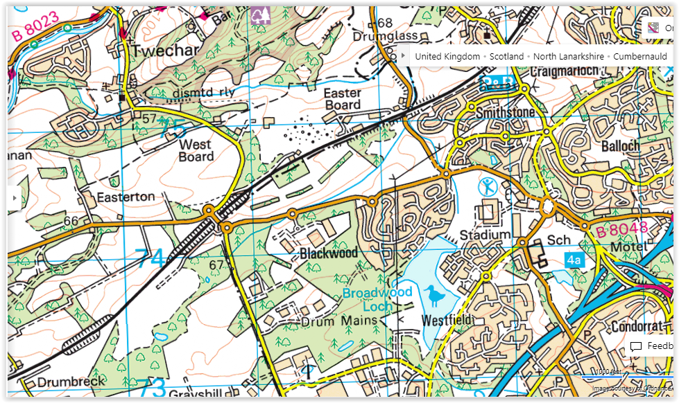 Map of Broadwood Loch at Cumbernauld