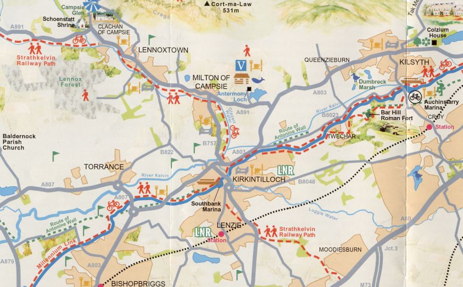 Location Map of Roman Fort on Barr Hill at Kilsyth