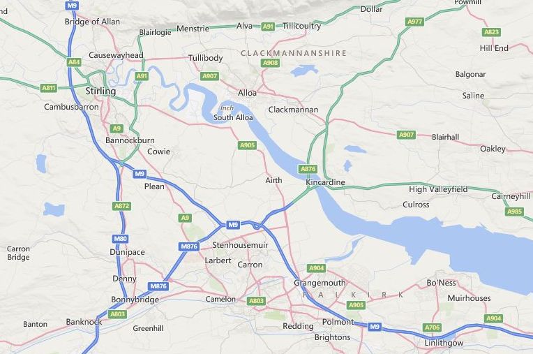 Location Map of Grangemouth and Bo'ness