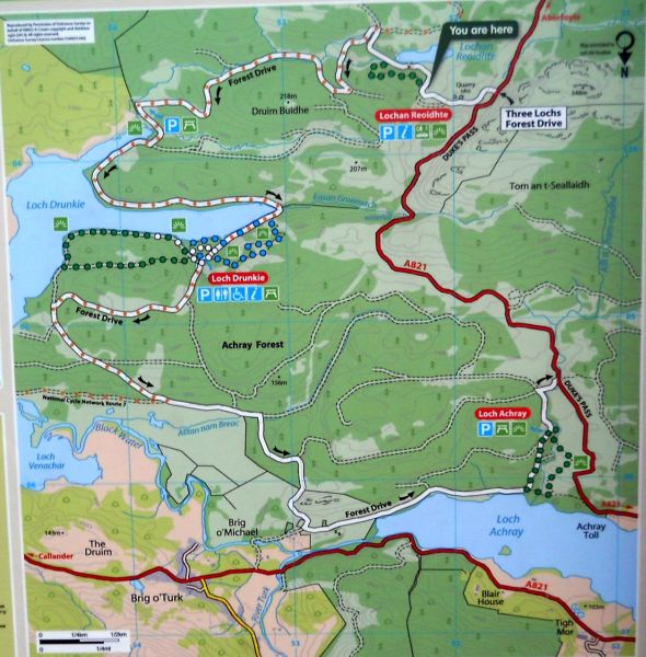 Map of Three Loch Forest Drive