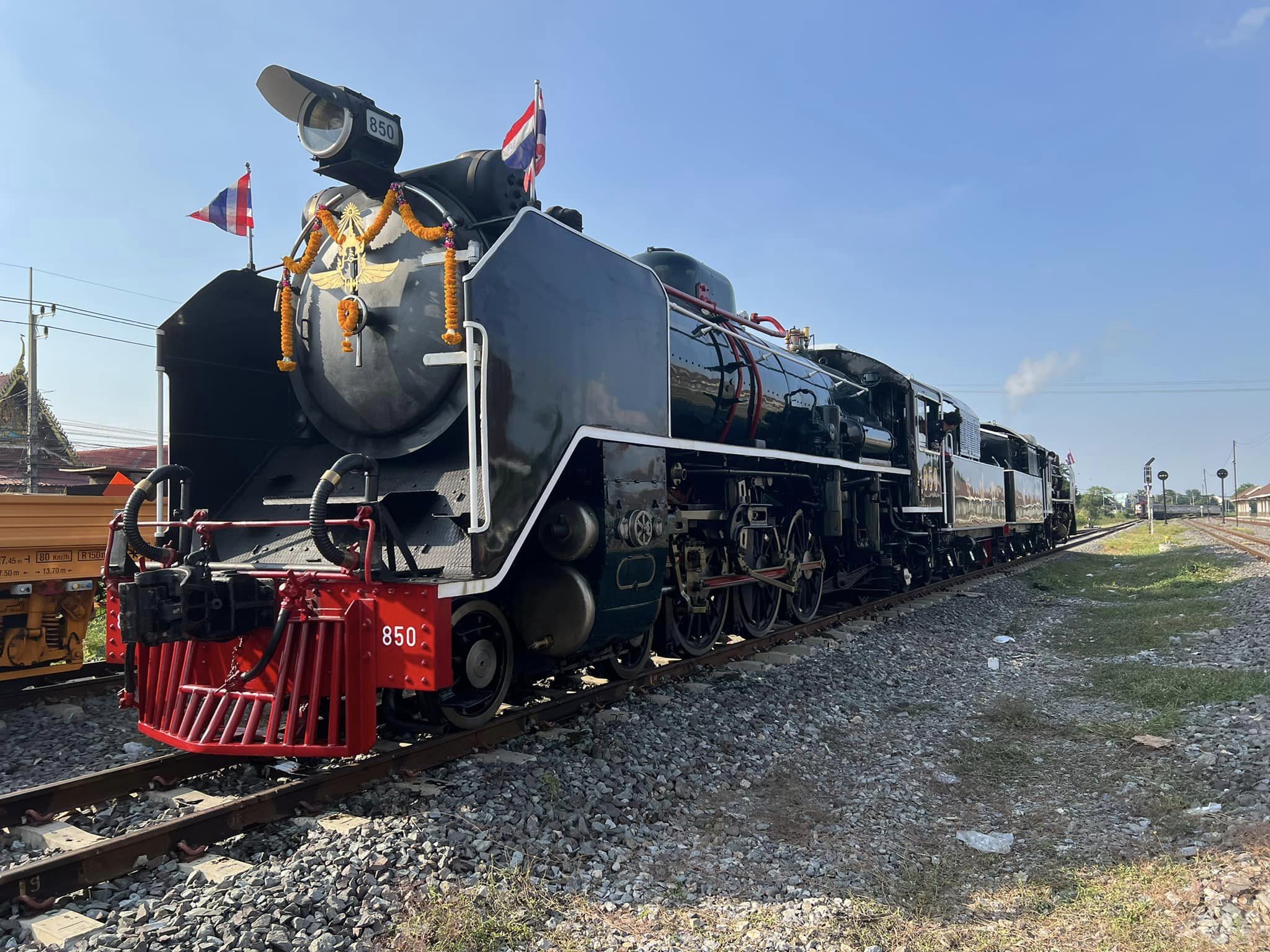 Steam Locomotive at Ayutthaya in Northern Thailand