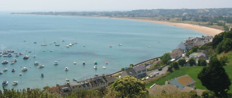 Grouville Bay on the Channel Island of Jersey