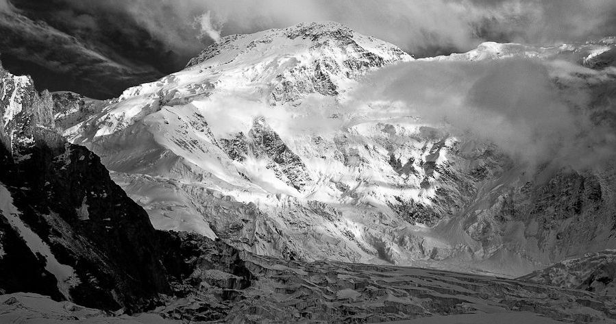 North Face of Pik Pobedy ( Jenish Chokusu, Victory Peak ) in Kyrgyzstan, Central Asia